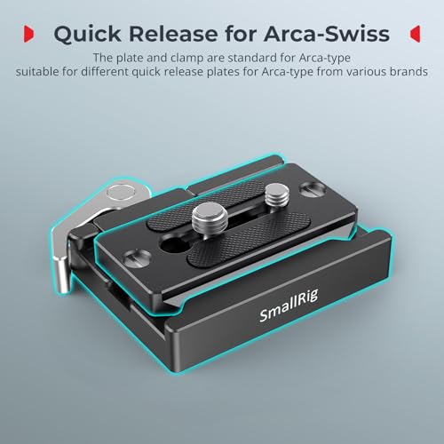 SMALLRIG Universal Quick Release Mount Plate Kit for Arca-Type, Built in Clamp and Plate, with 1/4''-20 & 3/8''-16 Threaded Holes- 2144B - style: Mount Plate Kit