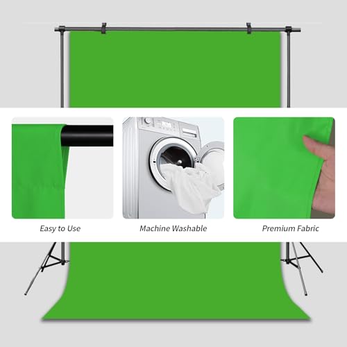Green Screen Backdrop Chromakey Virtual Green Screen Background Sheet Fabric Wrinkle Resistance Photo Background for Photo Studio Shooting Props 8x10FT - color: Green, size: 8x10FT