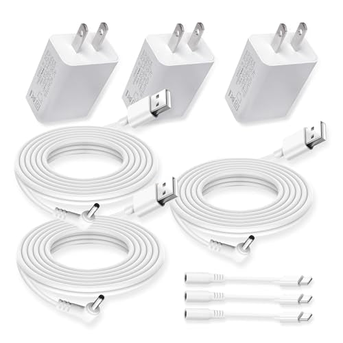 3 Pack Power Adapter Plug Charger for Ring Stick Up Cam Plug-in Camera & Ring Pan Tilt Stick Up,Ring Spotlight Cam, Ring Spotlight Cam Pro/Spotlight Plus Camera Charging Cord Cable 13.2ft White - style: 3 Pack