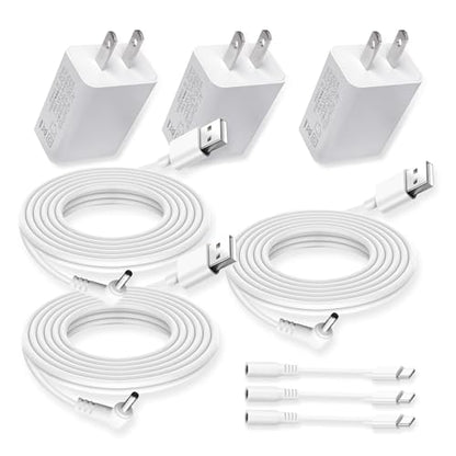 3 Pack Power Adapter Plug Charger for Ring Stick Up Cam Plug-in Camera & Ring Pan Tilt Stick Up,Ring Spotlight Cam, Ring Spotlight Cam Pro/Spotlight Plus Camera Charging Cord Cable 13.2ft White - style: 3 Pack