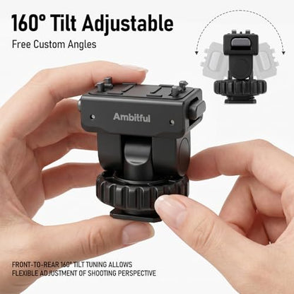 AMBITFUL IA03 Magnetic Quick Release Cold Shoe Ball Head Mount, Action Camera Adapter for Insta360 Cameras, Quick Swap Mini Camera Mount for DSLR, Camera Cage, Tripod and Video Rig - color: Cold Shoe Mount