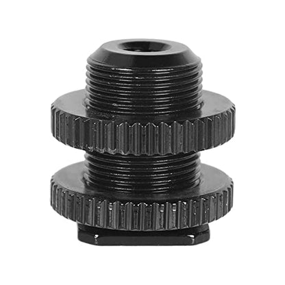 CAMVATE 5/8"-27 Male Threaded Cold Shoe Adapter to Hot Shoe for Mic Mount