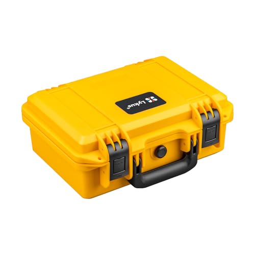 Lykus HC-3010 Waterproof Hard Case with Customizable Foam Insert, Interior Size 11.81x7.87x4.72 in, Suitable for Pistol, Camera, Lens, Drone, Mic, Flashlight, Electronics, Tools, and More - color: Yellow, style: Hc-3010