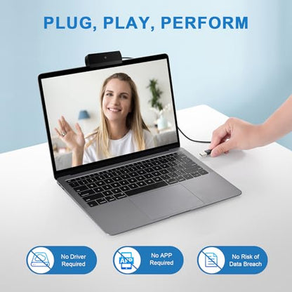 Diccik 1080P Webcam with Microphone, Full HD Web Camera for Desktop Computer and Laptop USB Computer Camera for PC Pro Streaming Webcam for Zoom/Skype/Teams, Plug and Play PC for Windows &Mac