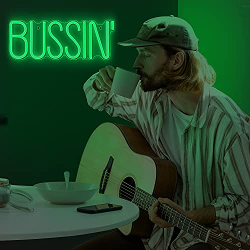 Lumoonosity Bussin Neon Sign - Meme Bussin Led Neon Lights for Gamers/Streamers/Influencers – Cool Trendy Green Led Signs with On/Off Switch for Wall, Bedroom, Game Room Decor - 16.9 x 6.5-inch - style: BUSSIN GREEN