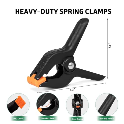 Photography Backdrop Stand Kit, Adjustable Photo Support Stand with 4 Spring Clamps, Carry Bag, Telescopic Background Frame, Green Screen, Product Photos, Video Recording ((6.6 x 9.8 ft)) - size: (6.6 x 9.8 ft)
