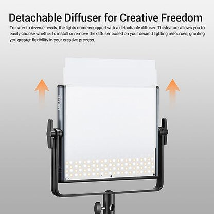 Godox LDX50Bi 14'' Bicolor LED Video Light, 65W 2800K-6500K LED Panel Light with 600 LED Beads 11 FX Effects CRI/TLCI 96+ 9200Lux Dimmable 0-100% Studio Soft Lights for Photography