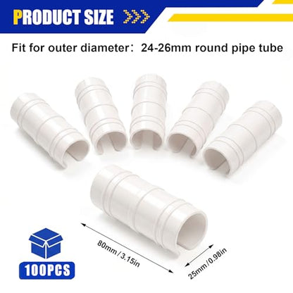 100 Pcs 1 Inch Greenhouse Clips, 25mm White Plastic Clamp Garden Buildings Frame Snap PVC Pipe Tube Clips for Greenhouse Films Sunshade Nets Row Covers Shelters Fixing, Farming, Gardening - color: White, size: 1 Inch