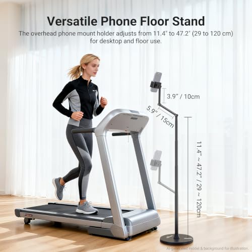 NEEWER Entry Level Version Phone Floor Stand, Adjustable Office Table Bedside Cell Phone Holder Clamp Holder Mount Compatible with iPhone Samsung Android for Video Recording, Weighted Metal Base, X9 - style: X9