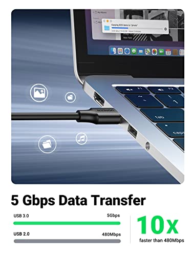 UGREEN USB Extender, USB 3.0 Extension Cable Male to Female USB Cable High-Speed Data Transfer Compatible with Webcam, Gamepad, USB Keyboard, Mouse, Flash Drive, Hard Drive, Oculus VR, Xbox 15 FT - size: 15 ft