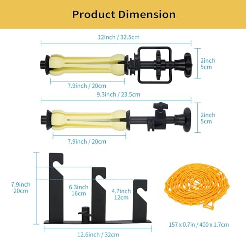 3 Roller Photography Backdrop Background Support Wall Mount Manual Pull Down System for Photo Studio with 6 Expand Bars + 3 Chains + 2 Tri-fold Hooks for Holding 3 Backdrops