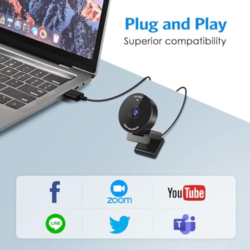 EMEET C950 Webcam for PC, 1080P Webcam with Microphone&Privacy Cover, Auto Light Correction, 70° FOV for Personal Use, Plug&Play Web Cam Protect Data, Perfect for Office Professionals&Remote Workers - style: 1080P Safe Privacy Cover