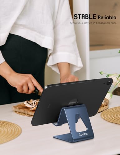 Aoviho Desk Cell Phone Stand Phone Holder - Aluminum Phone Cradle Dock for iPhone 13 12 pro 11 X Xs max 8 7 6 6s Plus SE 5 5s SE Samsung, All Smart Phones (Navy Blue) - color: Navy Blue
