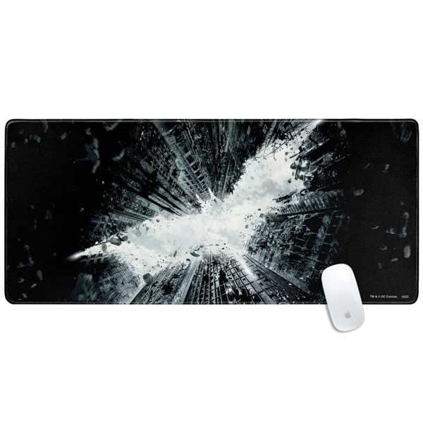 Skinit Extra Large Gaming Mouse Pad - Officially Licensed Batman Dark Knight Rises Design with Stitched Edges, Waterproof, Non-Slip Rubber Base, Desk Mat for Keyboard & Mouse, 35.75" x 15.4" inches - color: Black - BATMNX07, size: 35.75" x 15.4"