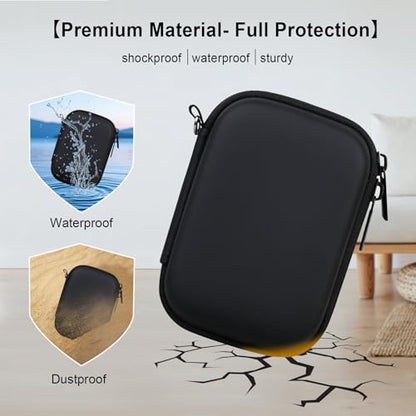 Elonbo Carrying Case for Canon PowerShot ELPH 360 HS A/ 360 HS/ 360/ IXY 650 Digital Camera, Canon PowerShot ELPH 330/190/160/115/130/110 Camera Hard Travel Bag, Mesh Pocket fits Battery Cable, Black - color: Black