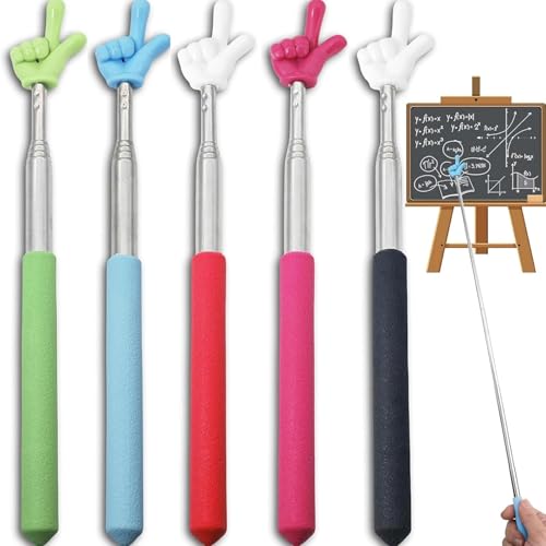 5Pcs Pointer Finger Stick – Multipurpose Teacher Supplies Pointer Stick,Engaging Colors – Classroom Essentials for Effective Presentations - color: Single Finger Multicolor, size: 5PC