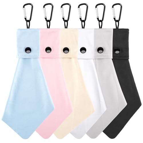 Vemiss 6 Pack Microfiber Glasses Cleaning Cloth, Wipes Lens Eyeglasses & Screens - Reusable, Portable with Keychain & Pouch - Sunglasses, Jewelry, Phone Cleaner Cloth (All Color) - color: All Color