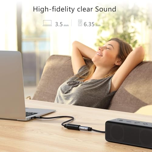 Tisino 1/4 to 3.5mm Adapter, 1/4" Female to 1/8" Male Stereo Audio Adapter for Headphone, Amplifiers, Guitar, Amp etc. - 1ft/30cm - size: 1 feet