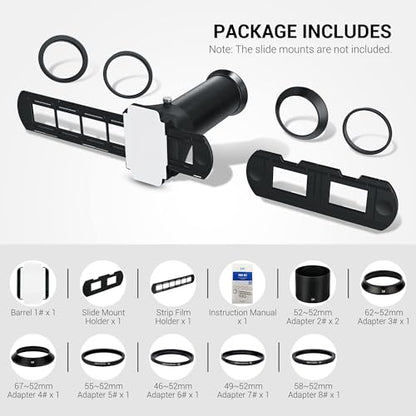 JJC Slide and Film Digitizing Adapter Kit for Negative Copying and Film Converting to Digital, Replaces Nikon ES-2 Photo Digitizer Converter for Select Canon Nikon Sony Marco Lenses - size: Negative Digitizer Only