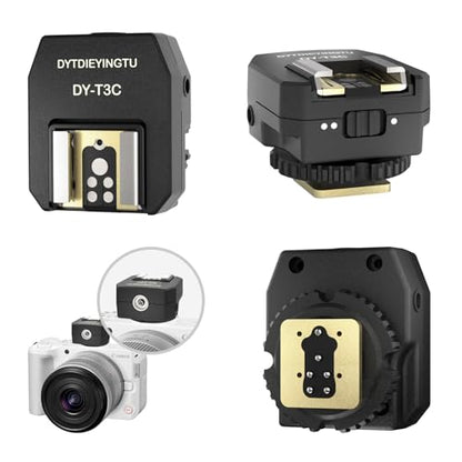DY-T3C for Canon Camera Flash Hot Shoe Adapter Mount Top-Mounted Expansion Accessory: Multi-Flash synchronous Shooting with Cable Converter (DY-T3C 1PCS + PC Cable 1PCS) - style: DY-T3C 1PCS + PC cable 1PCS