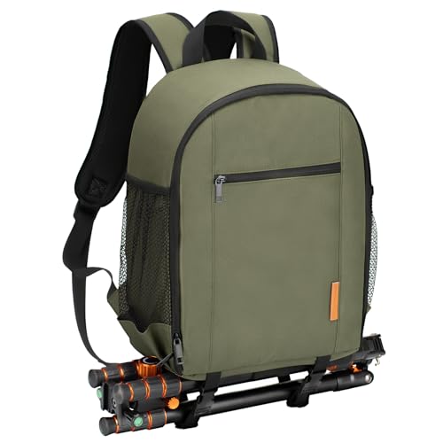 TARION Camera Bag Small Photography - Backpack for DSLR Mirrorless Cameras with 14 Inch Laptop Compartment Waterproof Rain Cover Bottom Tripod Holder for Men Women Photographers - Green TB-S - color: Green, size: Small