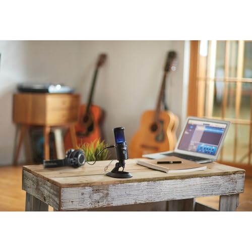 Audio-Technica AT2020USB-X Cardioid Condenser USB Microphone, Black + PodMaster Boom Broadcast/Podcast Boom Arm Mic Stand + Microfiber Cleaning Cloth + Goby Labs Microphone Cleaner