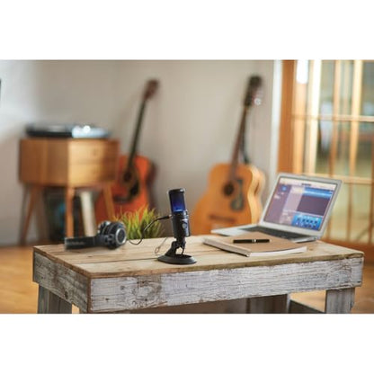 Audio-Technica AT2020USB-X Cardioid Condenser USB Microphone, Black + PodMaster Boom Broadcast/Podcast Boom Arm Mic Stand + Microfiber Cleaning Cloth + Goby Labs Microphone Cleaner