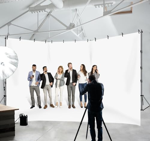 SLOW DOLPHIN Photo Video Studio 30ft (Wide) x 10ft (Tall), Degree Crossbar Rotatable, Angle Adjustable Triple Crossbar Extender Mount, Photography Background Support System, Sand Bags,Clamps,Carry Bag