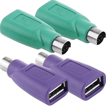 PS/2 to USB A Adapter Male to Female Keyboard Adapter PS-2 Jack to USB A Plug for Mouse and Keyboard, Replacement PS/2 Keyboards Adapters, 4 PCS - color: USB F to PS/2 M