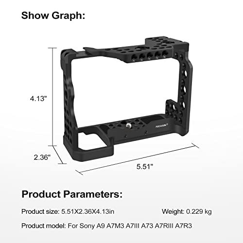 A7ii A7Riii A7iii cage,A9 / A7III / A7M3 / A7Riii / A7ii Camera Cage for Sony A9 A7M3 A7III A73 A7RIII A7R3 A7II Camera Case Rig Cold Shoe