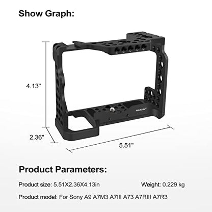 A7ii A7Riii A7iii cage,A9 / A7III / A7M3 / A7Riii / A7ii Camera Cage for Sony A9 A7M3 A7III A73 A7RIII A7R3 A7II Camera Case Rig Cold Shoe