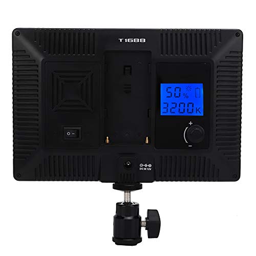 LED Video Light, Fill Light Panel with Bright Natural Soft Illumination Stable Color Temperature, LCD Display for Brightness Color Temperature Adjustment, Compatible with