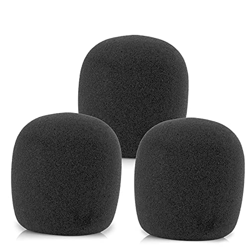 LEFXMOPHY SM58 Windscreen, Mic Foam Replacement for Shure SM58 SM48 Vocal Microphone Pop Filter, Black Noise-cancellation Windsock Cover 3-pack - color: Black