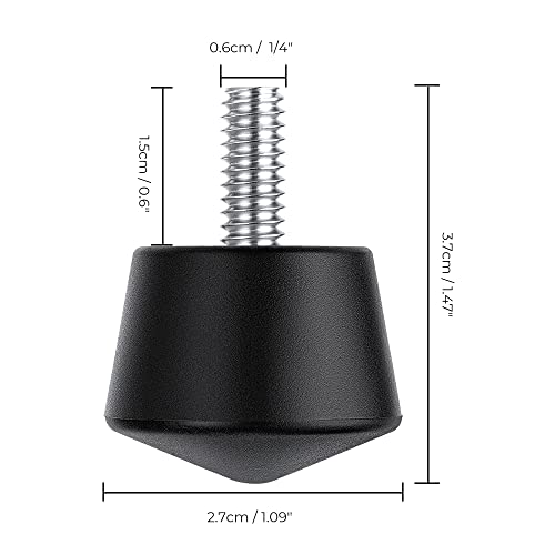 K&F CONCEPT Universal Anti-Slip Rubber Tripod Foot Spikes Compatible with 1/4 inch Thread Tripod Monopod Legs Feet Replacement Parts (3 PCS) - size: 3pcs Pointes Antidérapantes
