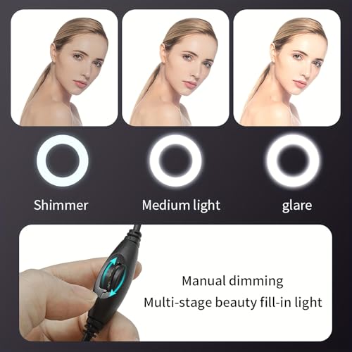 1080P Full HD Webcam Ring Light 3-Level Dimming 360 Rotating Base USB Plug-and-Play for Video Calls, Classes, Streaming, Black - color: Black