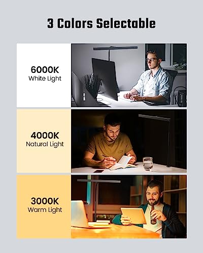 SUPERDANNY LED Desk Lamp for Office Home, Eye-Caring Desk Light with Adjustable Gooseneck, 12W Touch Control Dimmable Brightness, Architect Clamp Lamp with USB Adapter, Grey - color: Gray, size: Desk Clamp