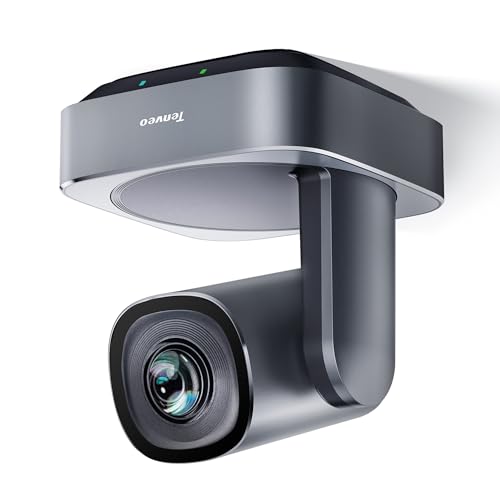 Tenveo VLoop PTZ Camera with 20X Optical Zoom Wide View Angle USB3.0/HDMI Works with Zoom Skype Teams FHD 1080P for Video Conference Red Dot Design Winner (VL20H) - color: Platinum Silver