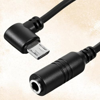 Micro USB to 3.5mm Jack Audio Adapter Cable Black Micro USB to 3.5 Female Audio Elbow Adapters Cable for Mic Microphone Convert Adapter Headphone Camera