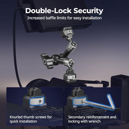 SMALLRIG 7'' Magic Arm with 1/4"-20 Screws & Spring-Loaded Pins, 1.5kg Load Capacity, 360° Dual Ball Head, Non-Slip Design for Cameras/Lights/Monitors/Mics/Phones – 5308 - style: 1-Pack (Spring-Loaded Pins)