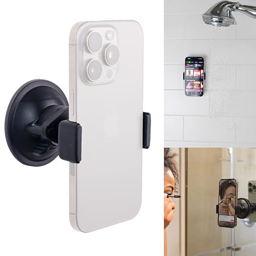 Universal Phone Holder, Record with Front and Back Camera, Shower Mirror Bathroom Phone Holder, Adjustable Wall Mount Stand, TikTok YouTube Vlog Video Recording Kit Influencer Essentials Accessories