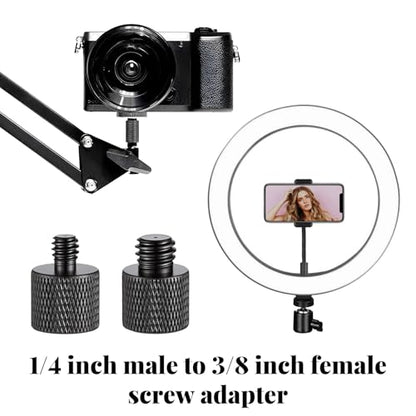 1/4 to 3/8 & 3/8 to 1/4 Camera Tripod Adapter, 4 Pack Double Head Stud Screw Thread Converter Male to Female Mounting Adapter for Camera, Monitor, Tripod, Mic Stand