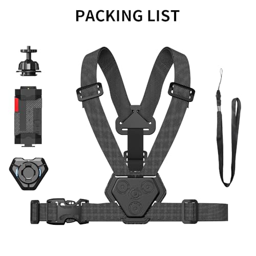 Phone Chest Mount Harness Strap Cell Phone Holder Mount for Video Recording Bike/Kayak/Fishing/Skateboard POV/VLOG for iPhone 17/16/15/14/13 Pro Max, Samsung and More