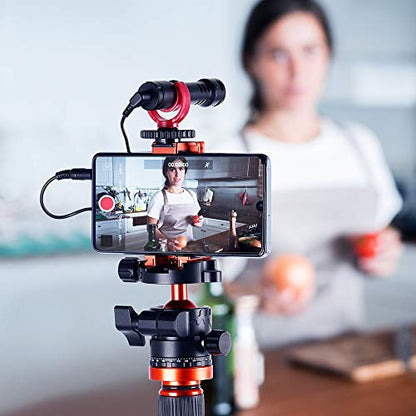 K&F CONCEPT Aluminum Alloy Quick Release Plate with 1/4 Inch Screw for Camera, Cage, Cellphone etc (Orange) - color: Mobile Phone Clip + Quick Release Plate