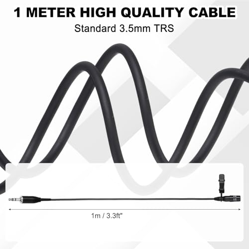 MECCANIXITY Lavalier Lapel Microphone, Standard 3.5mm TRS Plug Condenser Collar Microphone 1m Wired Unidirectional Condense Mini Lapel Mic for Presenters Musicians Actors - style: Standard 3.5mm TRS Plug