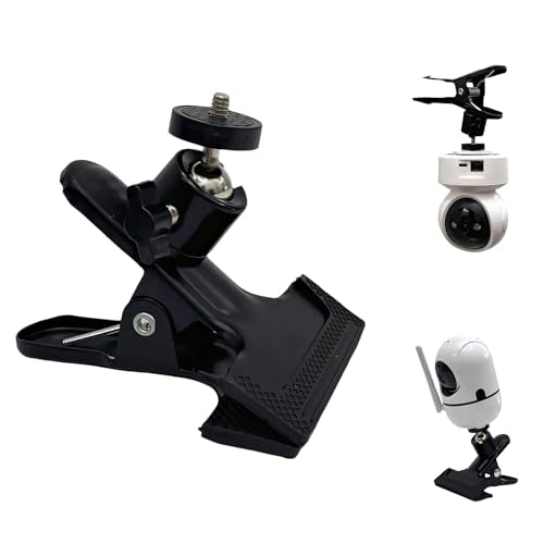Universal Camera Clamp Mount with 360-Degree Swivel Head, 1/4 Inch Screw, Black (1 Pack)