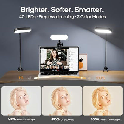 Video Conference Lighting,Rechargeable LED Streaming Light, 360° Rotatable Zoom Lighting for Computer,Eye Caring Webcam Laptop Ring Light for Video Calls/Zoom Meetings/Video Recording
