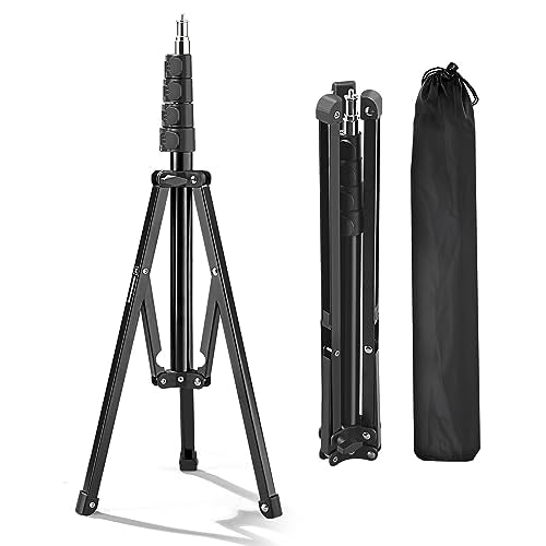 WELLMAKING Light Stand, 72 inches led Light Stand Reverse Folding Light Tripod for Photography, Portable Light Tripod, Reflector Stand Suitable for Streaming, vlog, YouTube