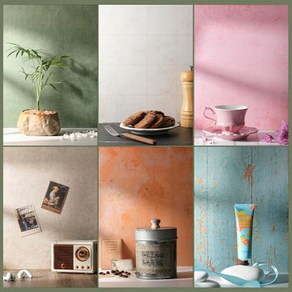Photo Backdrop Board with Shadow Diffuser, 10 Pcs 20 Patterns Waterproof Food Photography Backgrounds, Tabletop Small Shooting Kit for Product, Jewelry & Makeup, Metlakat
