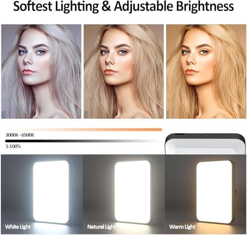 XINBAOHONG Rechargeable Selfie Light, Clip Fill Light for Phone Laptop Tablet Portable Light for Video Conference Live Streaming Zoom Call Makeup Picture (White) - color: White
