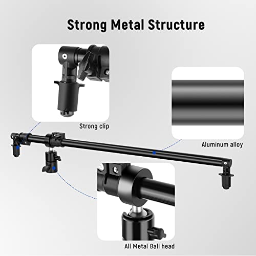 NEEWER Extendable Reflector Holder Arm, Photo Studio Telescopic 27.9” to 47.2” Boom Arm 360 Degree Swivel Reflector Bracket for Product and Portrait Photography, Ideal for Studio & Outdoor Photography - style: Reflector Holder